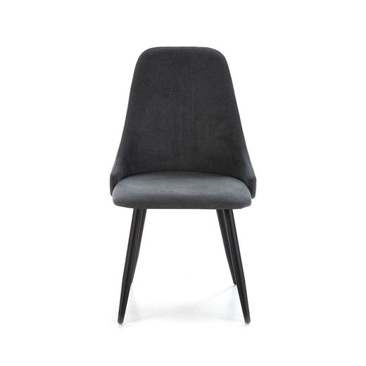 Stoel van stof en metaal in grijs en zwart, 50 x 57 x 91 cm | Pinda