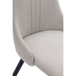 Fabric and metal chair in gray and black, 50 x 57 x 91 cm | Peanut