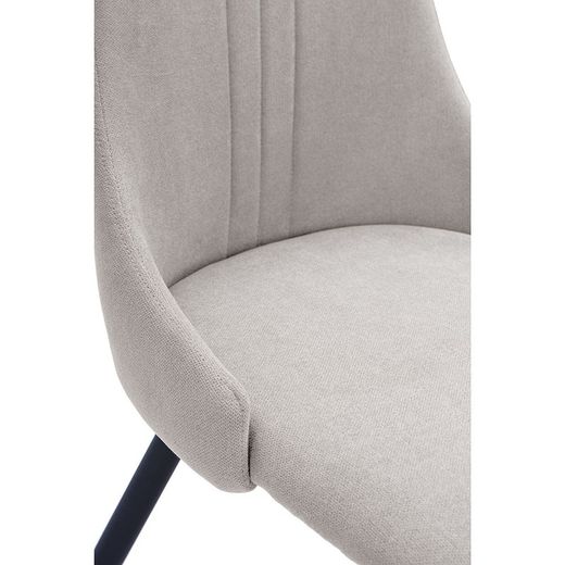 Fabric and metal chair in gray and black, 50 x 57 x 91 cm | Peanut