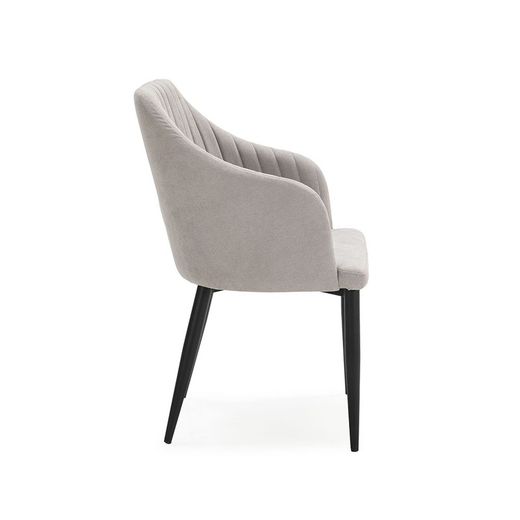 Chaise en tissu et métal gris et noir, 56 x 57 x 88 cm | Nadi