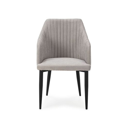 Chaise en tissu et métal gris et noir, 56 x 57 x 88 cm | Nadi