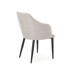 Chaise en tissu et métal gris et noir, 56 x 57 x 88 cm | Nadi