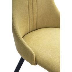 Mosterd en zwarte stof en metalen stoel, 50 x 57 x 91 cm | Pinda