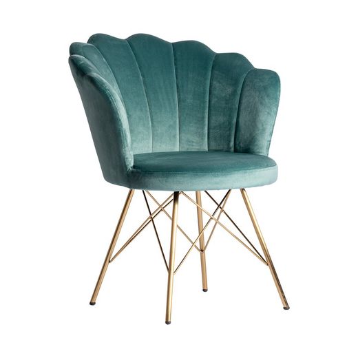Mazia Turquoise Velvet Chair, 67x71x84cm