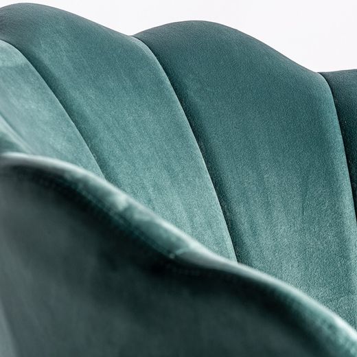 Mazia Turquoise Velvet Chair, 67x71x84cm