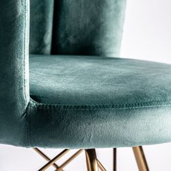Mazia Turquoise Velvet Chair, 67x71x84cm