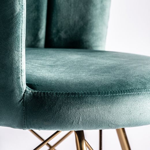 Mazia Turquoise Velvet Chair, 67x71x84cm