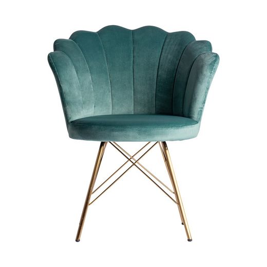 Mazia Turquoise Velvet Chair, 67x71x84cm