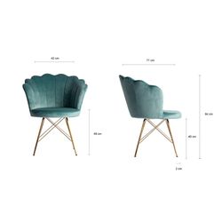Mazia Turquoise Velvet Chair, 67x71x84cm