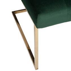 Silla de terciopelo verde, 50x67x91 cm
