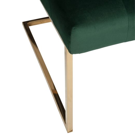 Silla de terciopelo verde, 50x67x91 cm