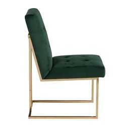 Silla de terciopelo verde, 50x67x91 cm