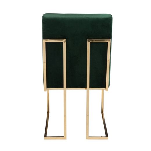 Silla de terciopelo verde, 50x67x91 cm