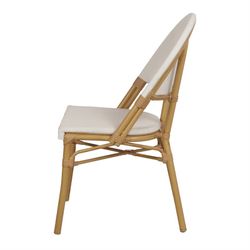 Chaise en textilène blanc et naturel, 47 x 58 x 88 cm | Conrad