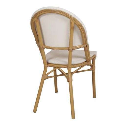 Chaise en textilène blanc et naturel, 47 x 58 x 88 cm | Conrad