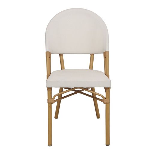 Chaise en textilène blanc et naturel, 47 x 58 x 88 cm | Conrad