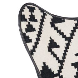 Silla de yute negro y blanco, 92x65x90 cm
