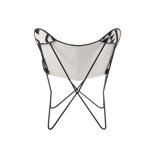 Silla de yute negro y blanco, 92x65x90 cm