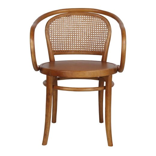 Brown Wood Desmond Chair, 56x51.5x83cm