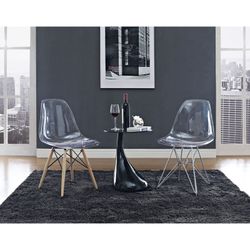 Stol i gennemsigtig polycarbonat og krombase, 46,5 x 50,5 x 81 cm