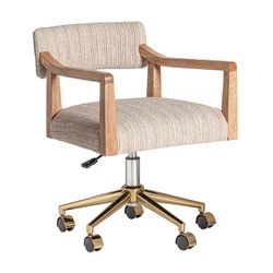 Καρέκλα γραφείου Nozay Polyester σε φυσικό χρώμα, 55 x 57 x 74 cm