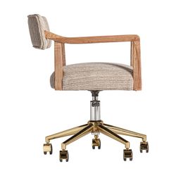 Καρέκλα γραφείου Nozay Polyester σε φυσικό χρώμα, 55 x 57 x 74 cm
