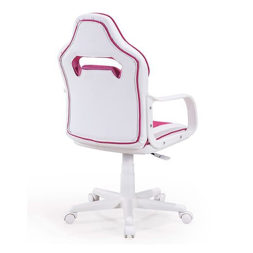 Chaise gamer en similicuir blanc et rose, 60 x 60 x 98/108 cm | xtr junior