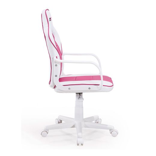 Chaise gamer en similicuir blanc et rose, 60 x 60 x 98/108 cm | xtr junior