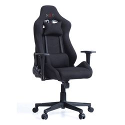 Gamerstol i svart konstläder, 70 x 70 x 124/134 cm | neo-pro