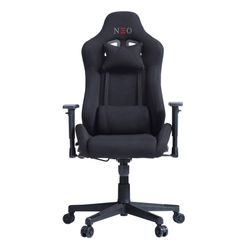 Gamerstol i svart konstläder, 70 x 70 x 124/134 cm | neo-pro