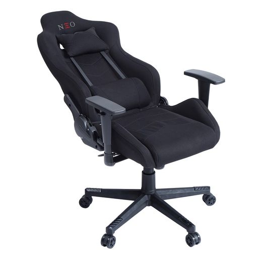 Gamerstol i svart konstläder, 70 x 70 x 124/134 cm | neo-pro