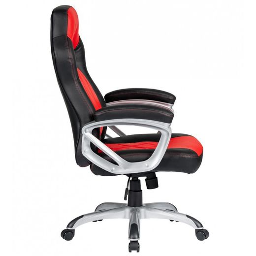 Cadeira Gamer Portimão em Pele Falso e Metal Vermelho/Preto, 64'5x70x116'5/124 cm