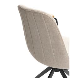 Chaise pivotante en tissu beige, 61 x 59 x 66-81 cm | Tali