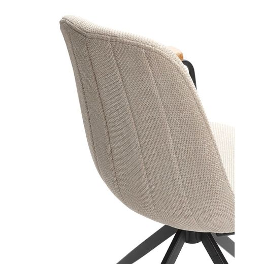 Chaise pivotante en tissu beige, 61 x 59 x 66-81 cm | Tali