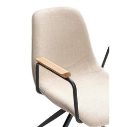 Chaise pivotante en tissu beige, 61 x 59 x 66-81 cm | Tali