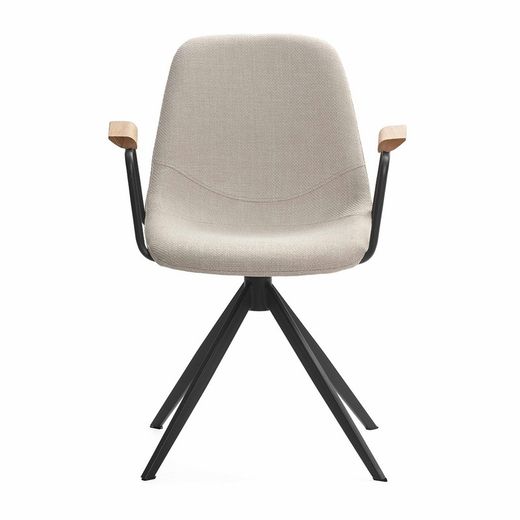 Chaise pivotante en tissu beige, 61 x 59 x 66-81 cm | Tali