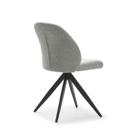 Drehstuhl aus grauem Stoff, 49,5 x 60 x 85 cm | Tamara