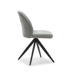 Drehstuhl aus grauem Stoff, 49,5 x 60 x 85 cm | Tamara