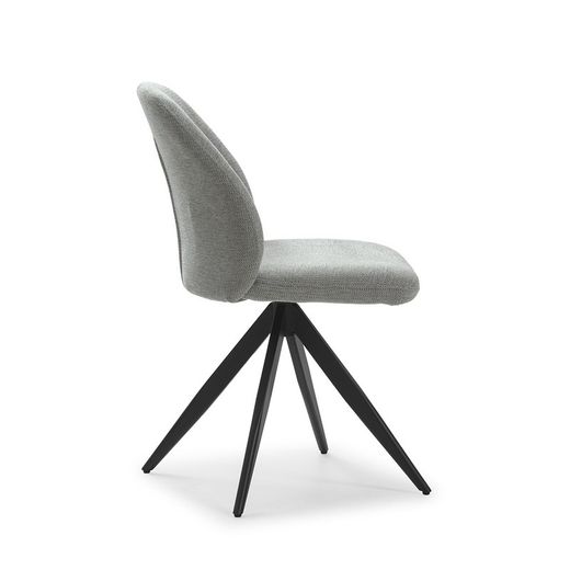 Drehstuhl aus grauem Stoff, 49,5 x 60 x 85 cm | Tamara