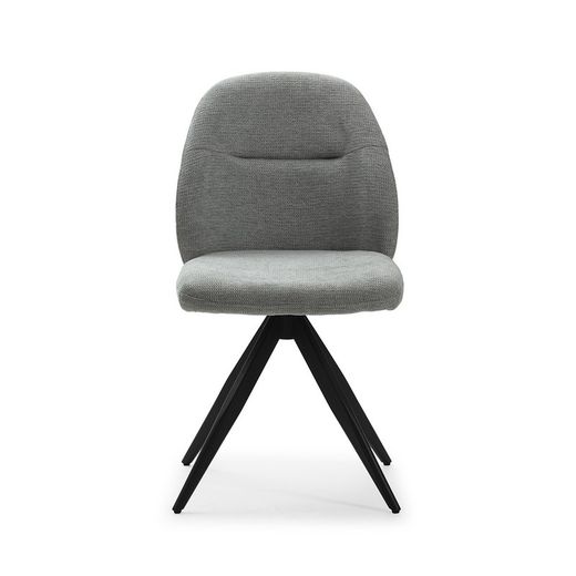 Drehstuhl aus grauem Stoff, 49,5 x 60 x 85 cm | Tamara