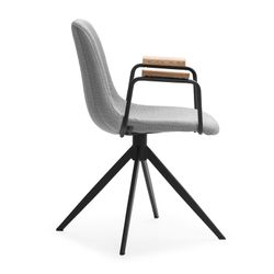 Chaise pivotante en tissu gris, 61 x 59 x 66-81 cm | Tali