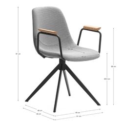 Chaise pivotante en tissu gris, 61 x 59 x 66-81 cm | Tali