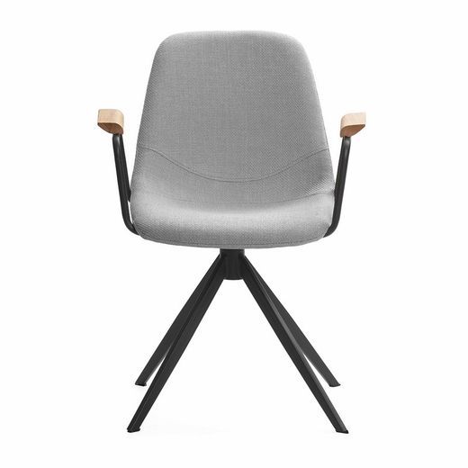Chaise pivotante en tissu gris, 61 x 59 x 66-81 cm | Tali