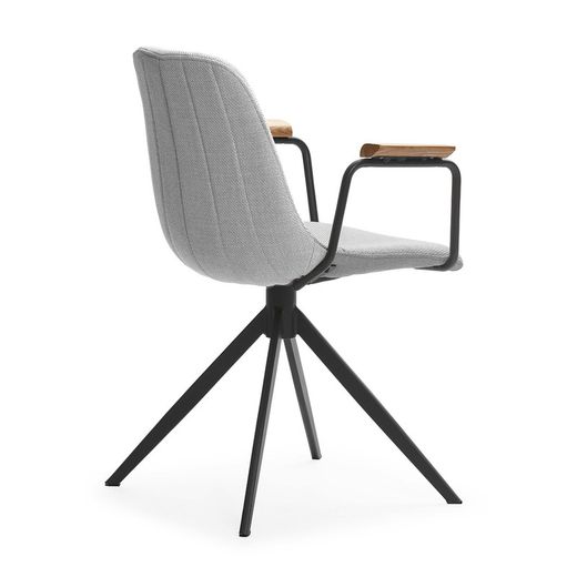 Chaise pivotante en tissu gris, 61 x 59 x 66-81 cm | Tali