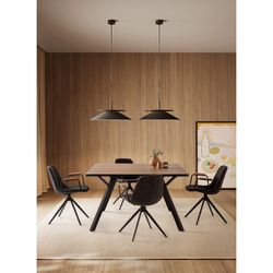 Chaise pivotante en tissu noir, 61 x 59 x 66-81 cm | Tali