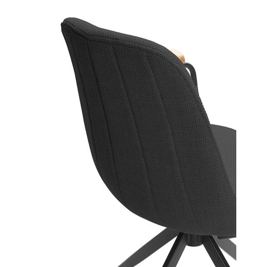 Chaise pivotante en tissu noir, 61 x 59 x 66-81 cm | Tali