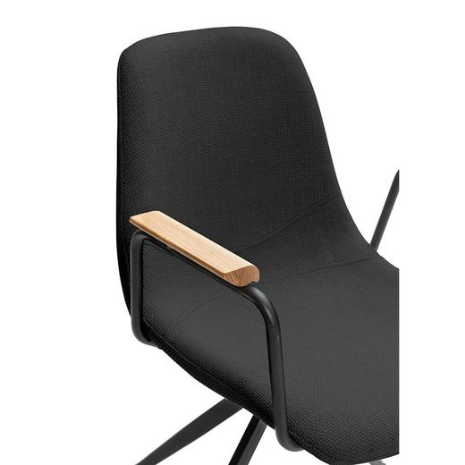 Chaise pivotante en tissu noir, 61 x 59 x 66-81 cm | Tali