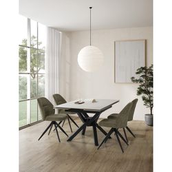 Zielony obrotowy fotel materiałowy, 49,5 x 60 x 85 cm | Tamara