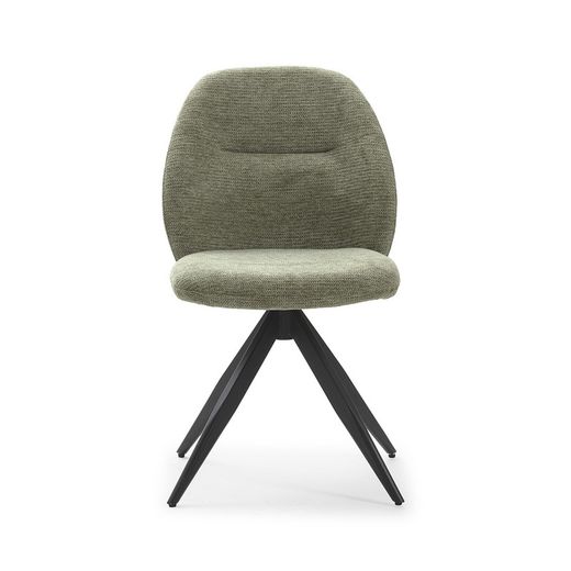 Zielony obrotowy fotel materiałowy, 49,5 x 60 x 85 cm | Tamara