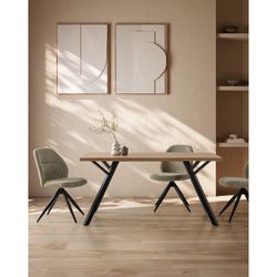 Zielony obrotowy fotel materiałowy, 49,5 x 60 x 85 cm | Tamara